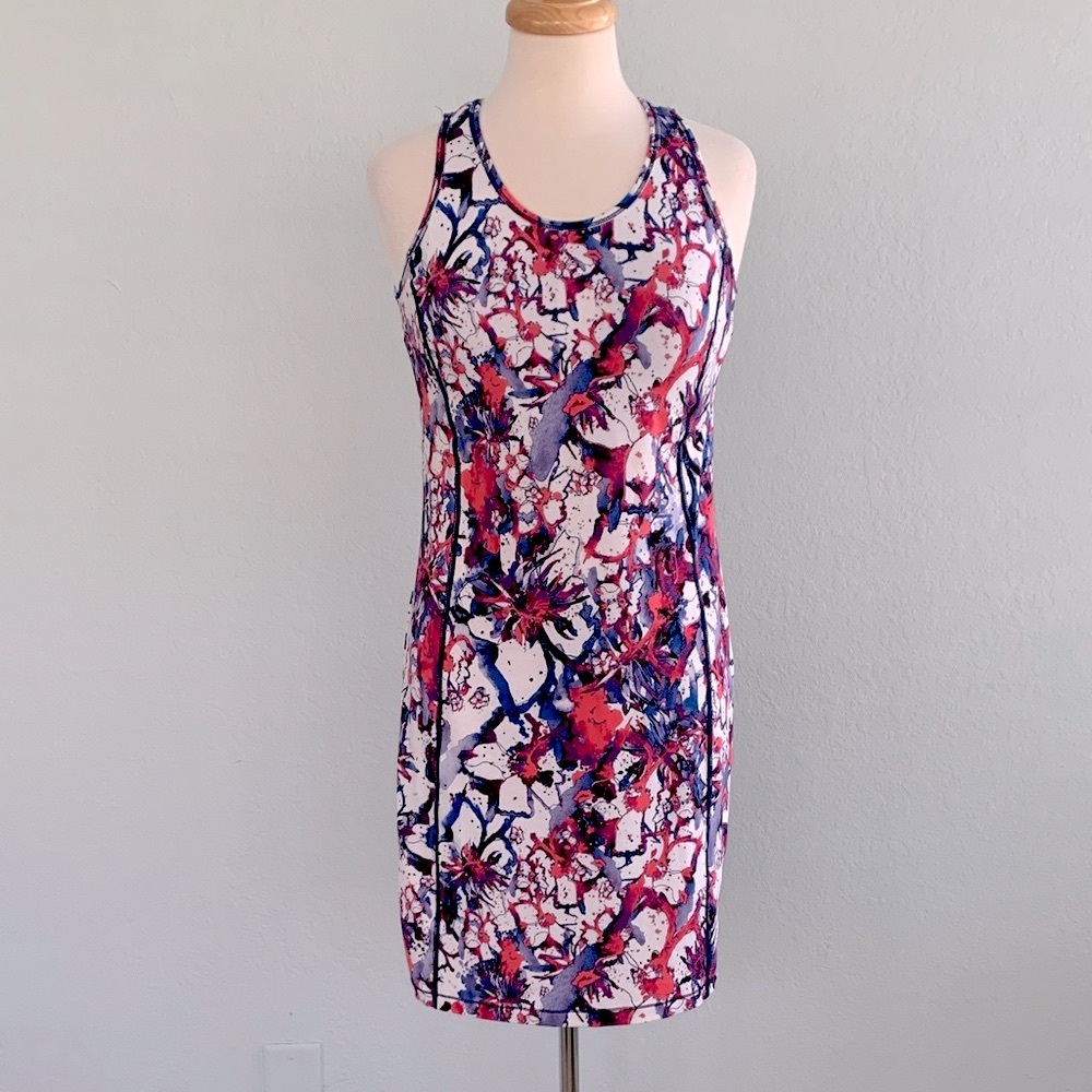 Title Nine Splatter Floral Cut-out Back Dress NWOT